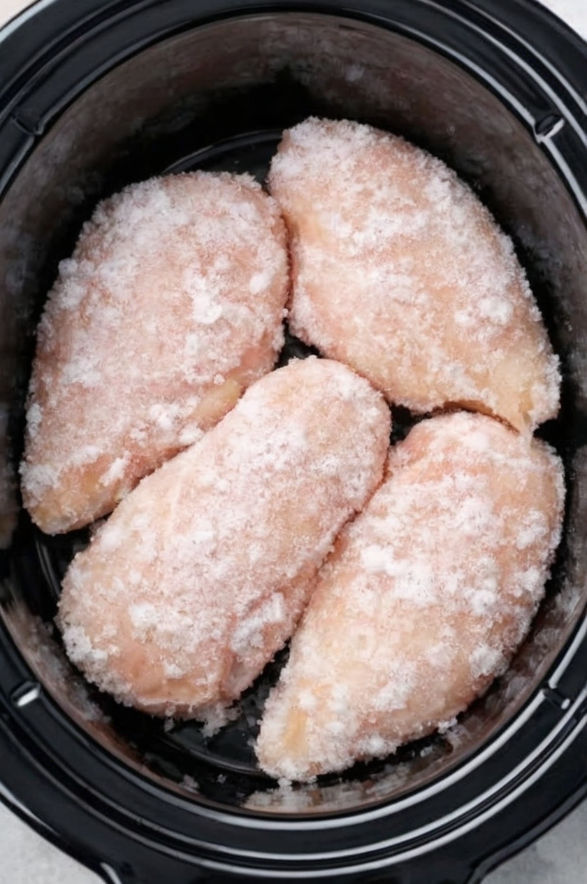 The ultimate weeknight lifesaver made with frozen chicken breasts, ranch seasoning, cream of chicken soup, and cream cheese. No thawing required—just dump, cook, and come home to tender, shreddable chicken in a rich, velvety sauce.