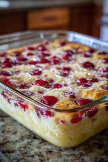 Creamy cheesecake bars with a buttery graham cracker crust and a sweet-tart cherry topping. An easy, classic dessert perfect for holidays and gatherings.