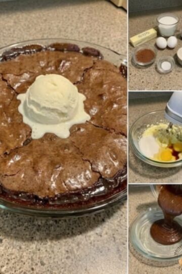 The ultimate chocolate lover's dessert: a gooey, fudgy pie with a crackly brownie-like top and a molten center that stays soft and pudding-like. One bowl, simple ingredients, and pure chocolate indulgence. Serve warm with vanilla ice cream for dessert perfection.