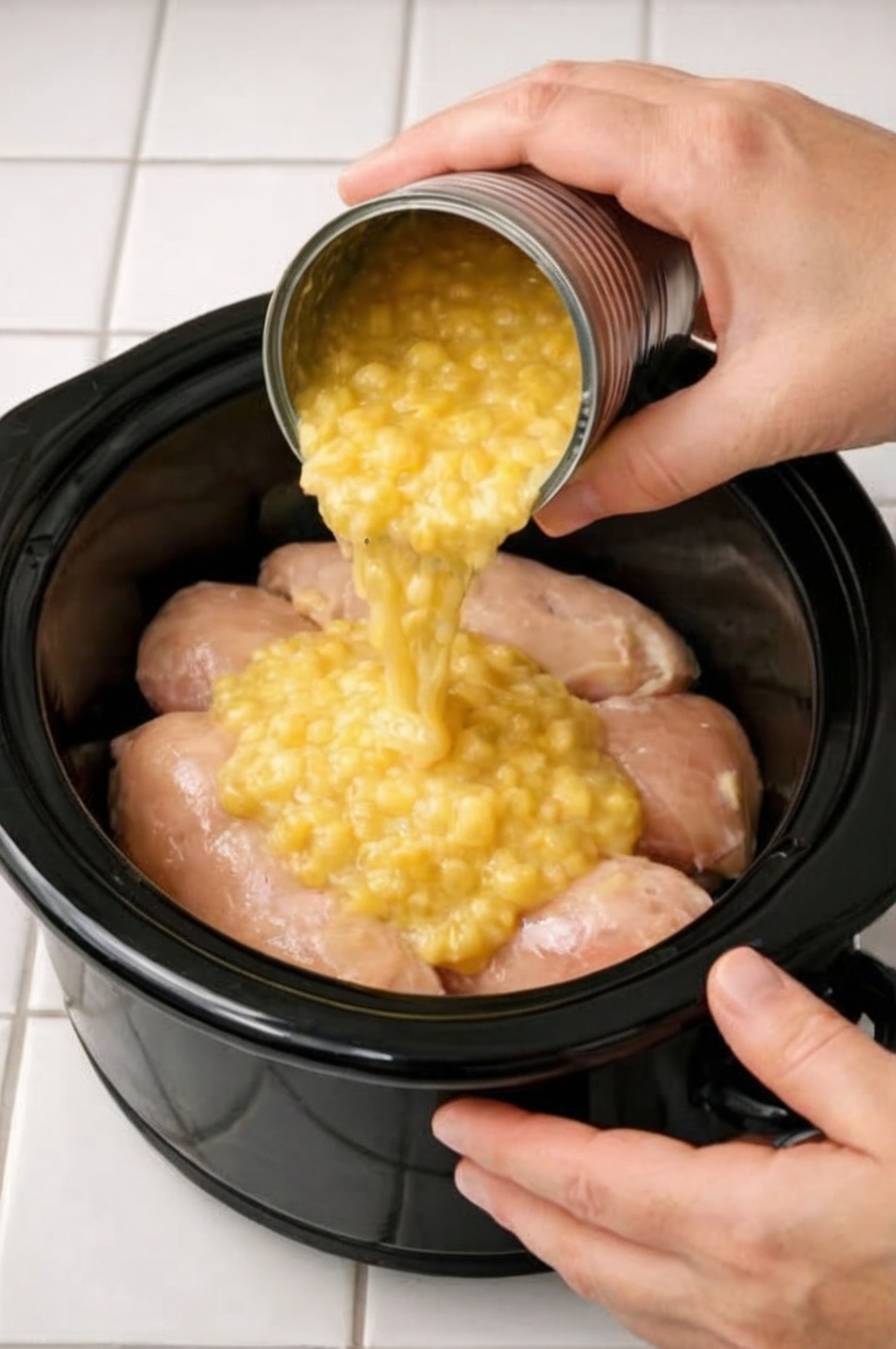 One-pot comfort inspired by Amish simplicity: tender shredded chicken, sweet cream-style corn, and silky egg noodles in a naturally creamy golden broth. No heavy cream needed—the corn creates perfect silkiness. The secret: adding noodles at the very end so they stay intact instead of turning to mush. Pure, soul-warming nourishment.