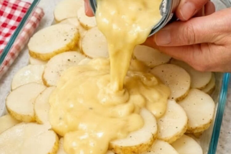 Classic comfort: paper-thin potato slices layered with homemade cheese sauce made from a butter-flour roux, whole milk, sharp cheddar, and mozzarella. Baked until tender inside with a golden, crispy cheese crust on top. Real technique, real ingredients, unforgettable results. Perfect for holidays or Sunday dinner.