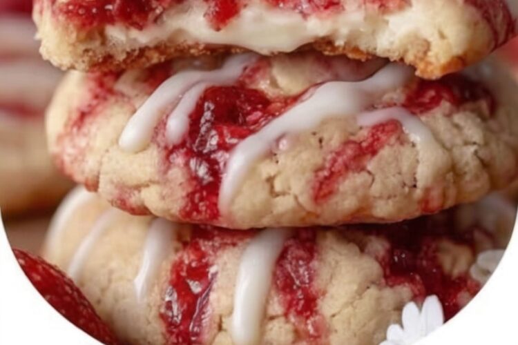 Soft, creamy cookies with sweet strawberry swirls — a perfect easy homemade dessert for any occasion.