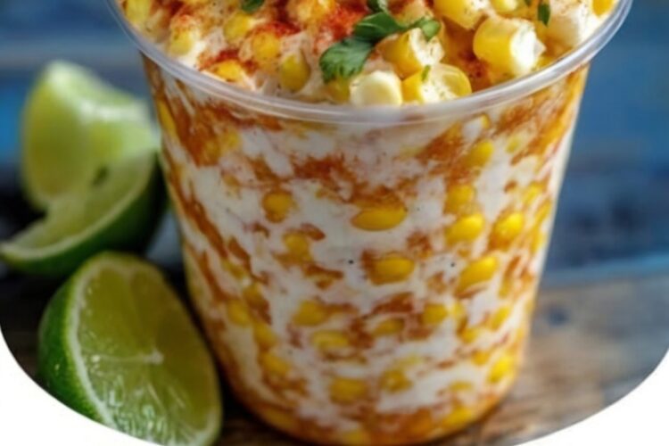A rich and flavorful corn dish with creamy, tangy, and smoky elements, perfect as a side or snack.