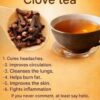 A warm, aromatic herbal tea made from whole cloves, known for supporting digestion, immunity, and overall wellness.