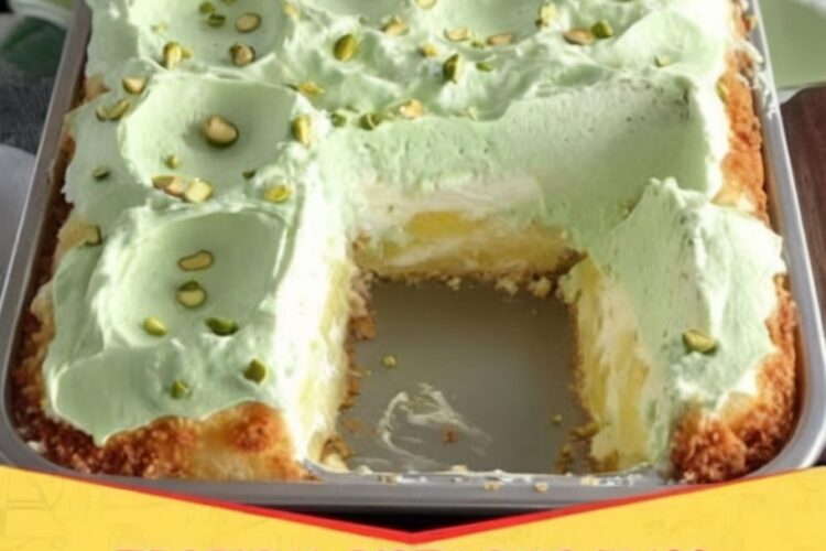 Light, fluffy angel food cake made with crushed pineapple baked right into the batter. Angel food cake mix whisked with eggs, oil, and undrained crushed pineapple, baked until golden, cooled completely, then topped with whipped topping and pistachio pudding swirled together. The result: incredibly moist tropical dessert with pockets of juicy pineapple throughout and creamy pistachio topping. Perfect make-ahead cake for potlucks and holiday gatherings.