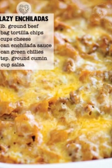 Easy weeknight casserole with all the flavors of enchiladas without the rolling. Ground beef browned and mixed with canned enchilada sauce and green chilies, then layered with tortilla chips and shredded cheese in a baking dish. Baked until bubbly and golden. The chips soften slightly while maintaining texture, creating this incredibly satisfying comfort food dinner. Ready in 30 minutes—perfect for busy families.