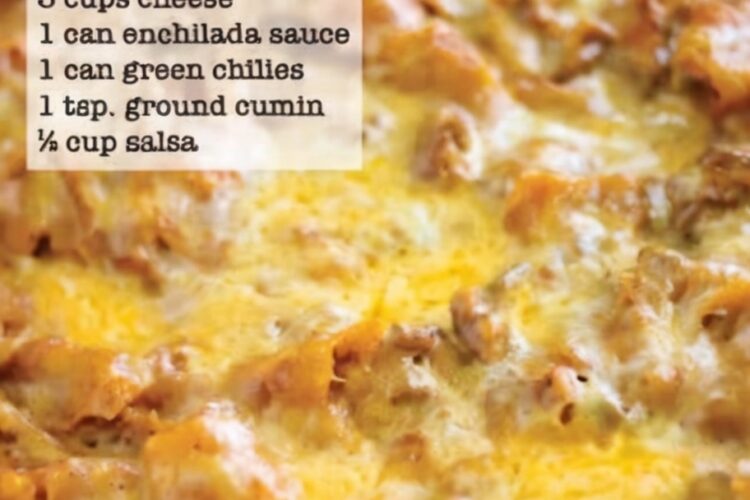 Easy weeknight casserole with all the flavors of enchiladas without the rolling. Ground beef browned and mixed with canned enchilada sauce and green chilies, then layered with tortilla chips and shredded cheese in a baking dish. Baked until bubbly and golden. The chips soften slightly while maintaining texture, creating this incredibly satisfying comfort food dinner. Ready in 30 minutes—perfect for busy families.
