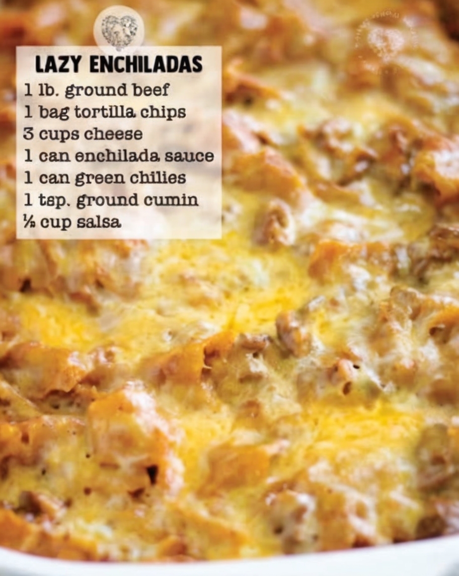 Easy weeknight casserole with all the flavors of enchiladas without the rolling. Ground beef browned and mixed with canned enchilada sauce and green chilies, then layered with tortilla chips and shredded cheese in a baking dish. Baked until bubbly and golden. The chips soften slightly while maintaining texture, creating this incredibly satisfying comfort food dinner. Ready in 30 minutes—perfect for busy families.