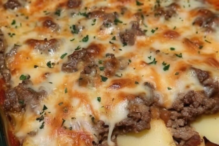 A rich, creamy, and cheesy layered casserole with tender potatoes and savory beef — the perfect easy family dinner for busy nights or cozy weekends.