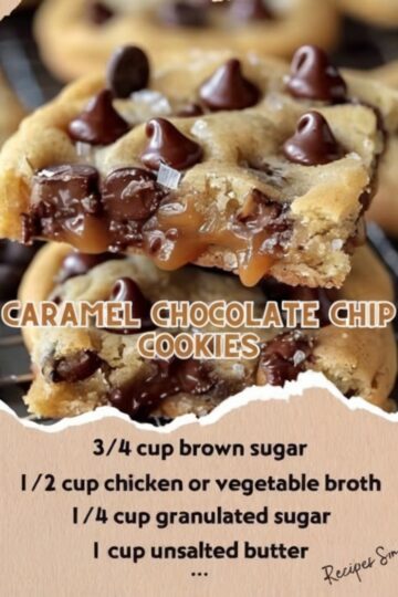 Soft, chewy cookies filled with chocolate and gooey caramel, perfect for a simple homemade dessert.