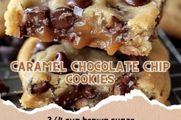 Soft, chewy cookies filled with chocolate and gooey caramel, perfect for a simple homemade dessert.