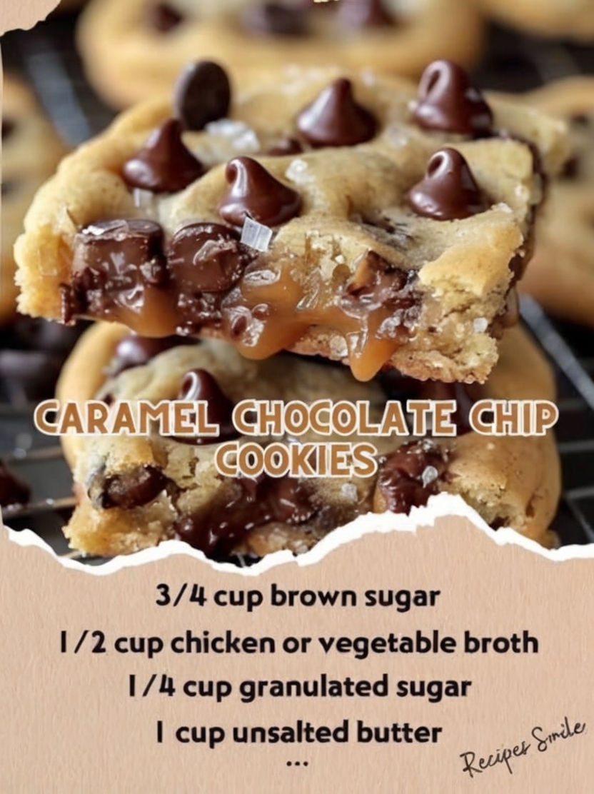 Soft, chewy cookies filled with chocolate and gooey caramel, perfect for a simple homemade dessert.