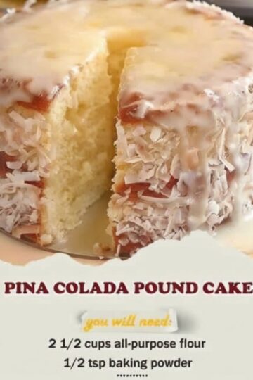 A rich, moist pound cake infused with pineapple and coconut, finished with a glossy tropical glaze.