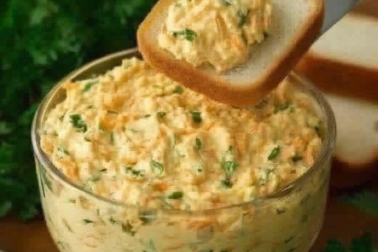 A smooth, savory spread made with chicken, carrots, and a creamy base, perfect for appetizers or light meals.