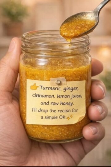 A natural wellness elixir made with turmeric, ginger, and honey to support immunity, digestion, and overall health
