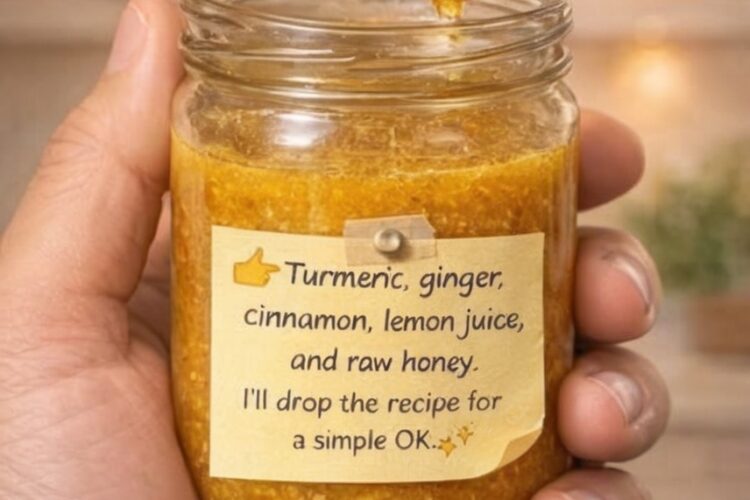A natural wellness elixir made with turmeric, ginger, and honey to support immunity, digestion, and overall health