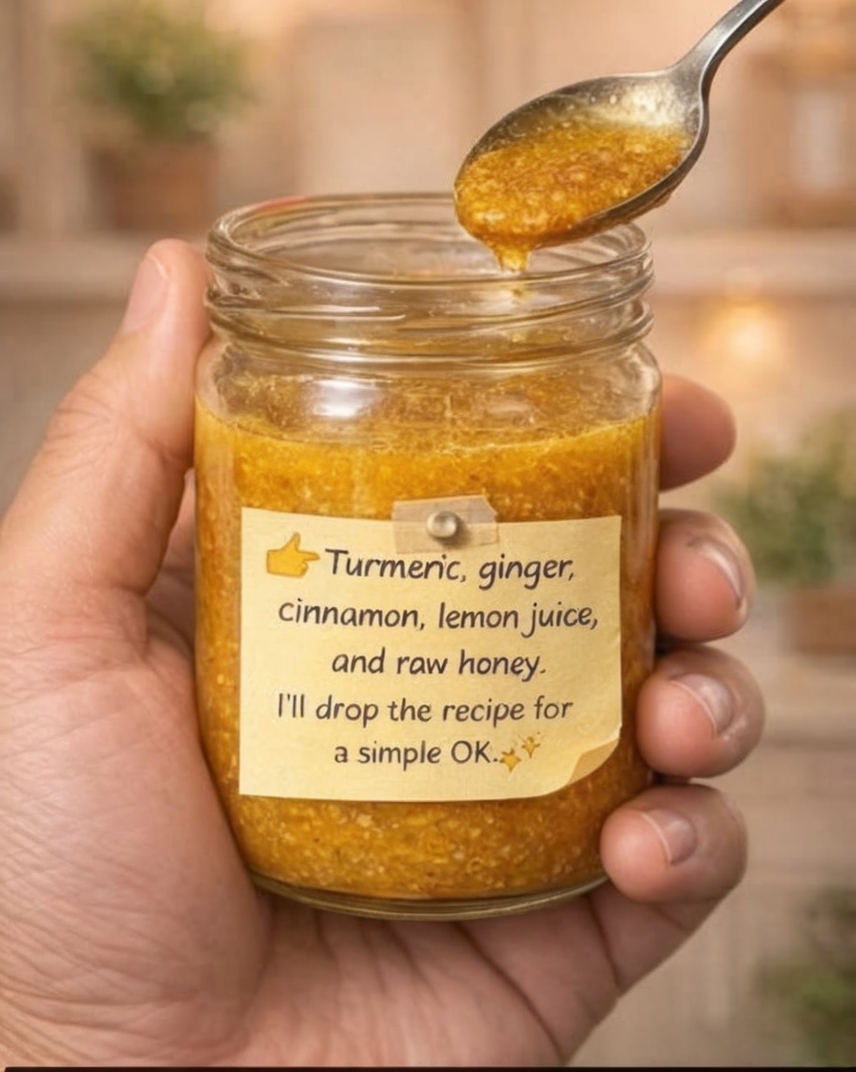 A natural wellness elixir made with turmeric, ginger, and honey to support immunity, digestion, and overall health