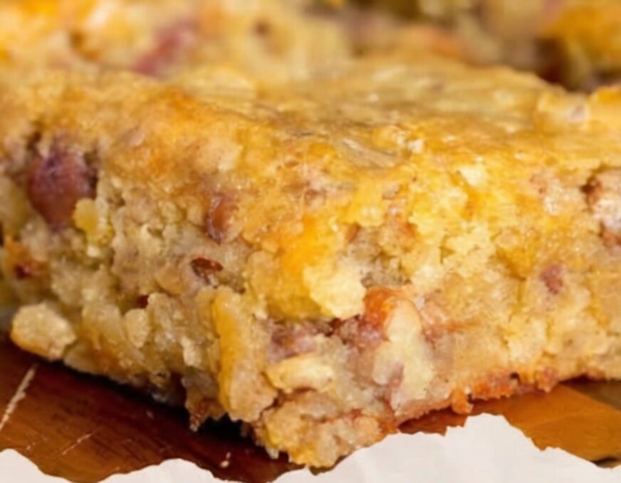 A rich, buttery Southern dessert made with brown sugar and pecans, featuring a soft, moist texture and a golden top.