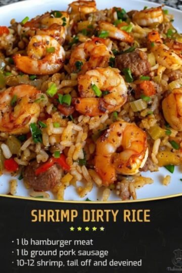 A hearty, one-pan rice dish loaded with seasoned meat, tender shrimp, and bold Cajun spices, perfect for a comforting family meal.