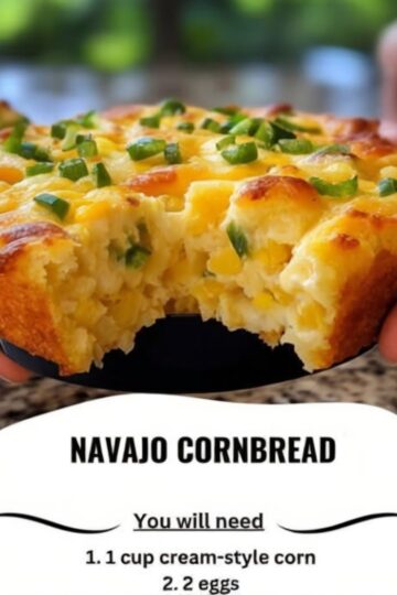 A golden, crispy-edged cornbread with a soft and fluffy interior, perfect for pairing with hearty meals or enjoying on its own.