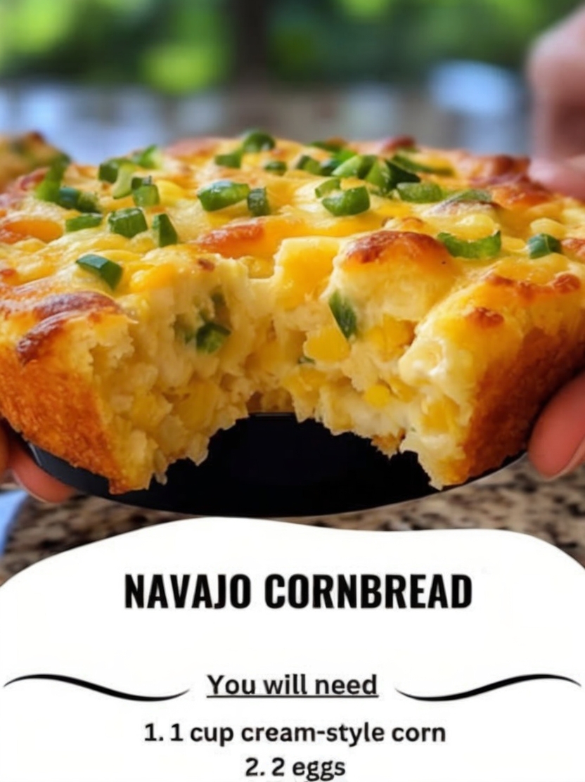 A golden, crispy-edged cornbread with a soft and fluffy interior, perfect for pairing with hearty meals or enjoying on its own.