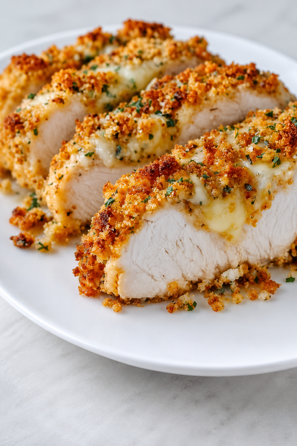 Easy baked ranch chicken coated in buttery Ritz crackers and three cheeses. A crispy, juicy, family-friendly weeknight dinner recipe.
