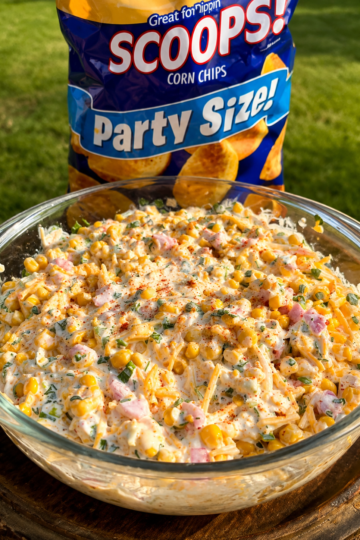 A creamy no-cook Tex-Mex corn dip made with Mexicorn, Rotel, cheddar, sour cream, and mayo. Perfect for game day appetizers, potlucks, BBQs, and holiday gatherings.