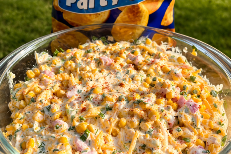 A creamy no-cook Tex-Mex corn dip made with Mexicorn, Rotel, cheddar, sour cream, and mayo. Perfect for game day appetizers, potlucks, BBQs, and holiday gatherings.