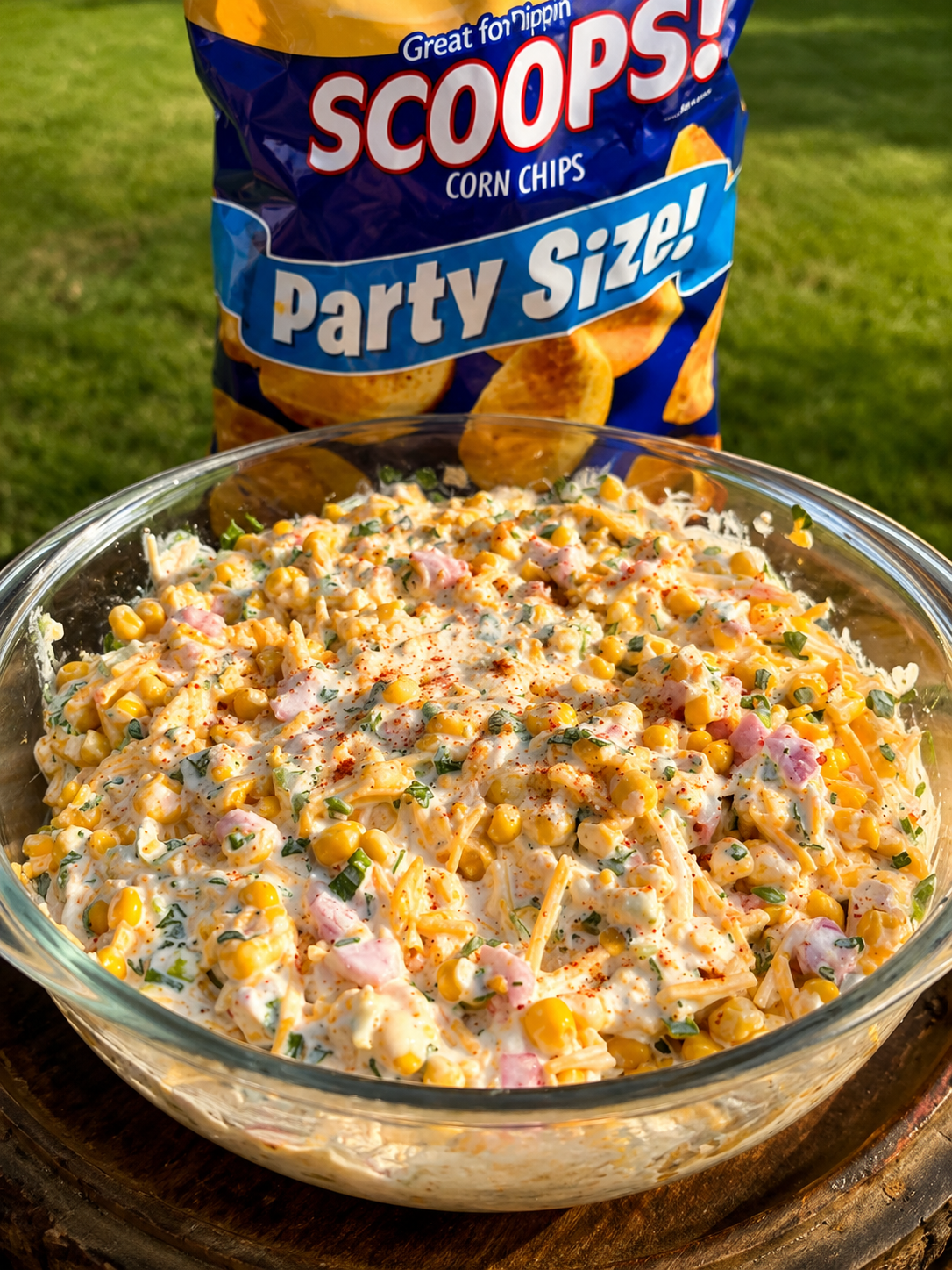 A creamy no-cook Tex-Mex corn dip made with Mexicorn, Rotel, cheddar, sour cream, and mayo. Perfect for game day appetizers, potlucks, BBQs, and holiday gatherings.