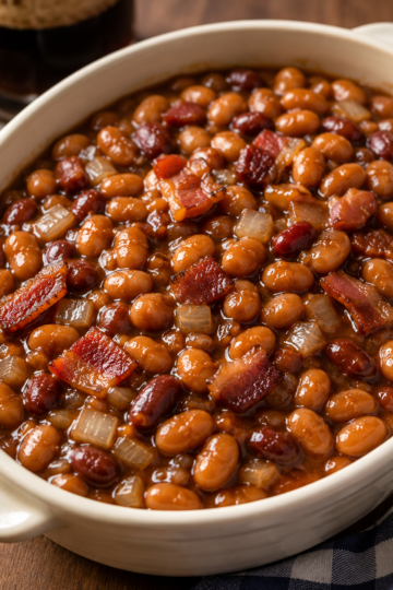 Smoky-sweet baked beans made with root beer, bacon, and brown sugar. The ultimate BBQ side dish for cookouts and summer gatherings.