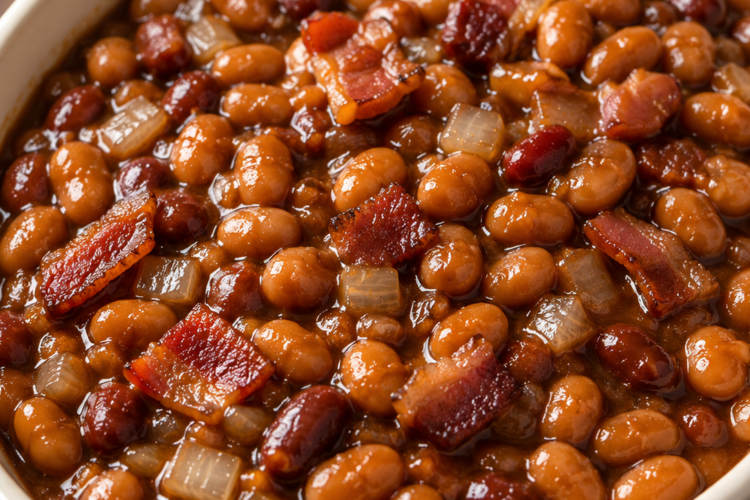 Smoky-sweet baked beans made with root beer, bacon, and brown sugar. The ultimate BBQ side dish for cookouts and summer gatherings.