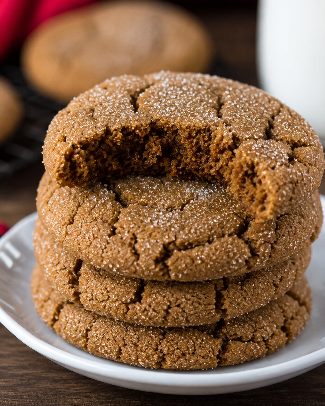 Classic chewy molasses cookies with crackly sugar tops and warm ginger spice. Perfect holiday baking recipe for Christmas cookie trays and winter desserts.