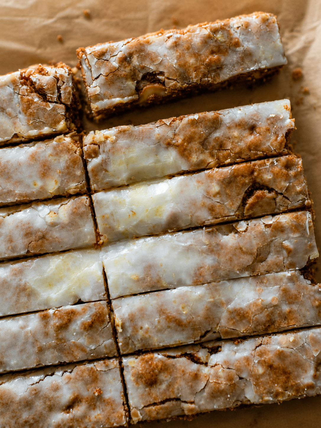 Soft and chewy German honey spice bars with cinnamon, cloves, nutmeg, toasted nuts, and a sweet vanilla glaze. Perfect for Christmas baking and holiday gifting.
