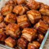 Oven-roasted pork belly cubes with golden, shatteringly crisp edges and juicy interiors. A simple 3-ingredient appetizer perfect for parties and entertaining.