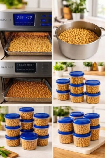 Crunchy, protein-packed air fryer chickpeas seasoned with smoky spices. A healthy snack that replaces chips in just 20 minutes.