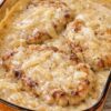 An easy, budget-friendly comfort food dinner made with bone-in pork chops and creamy onion gravy. Perfect for busy weeknights and family meals.