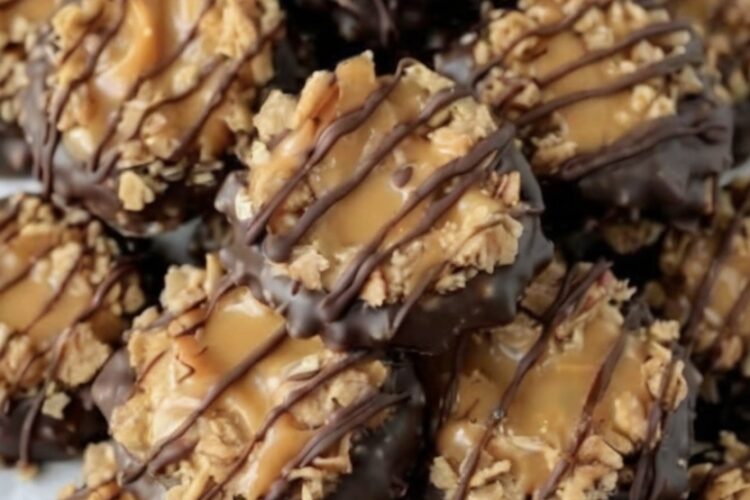 These Easy No-Bake Samoa Cookies combine buttery shortbread cookies, gooey caramel, toasted coconut, and rich chocolate into an irresistible bakery-style dessert that's ready in minutes. Perfect for holiday baking, coffee breaks, family gatherings, and homemade dessert platters, this simple recipe delivers the classic Samoa cookie flavor without complicated baking techniques.
