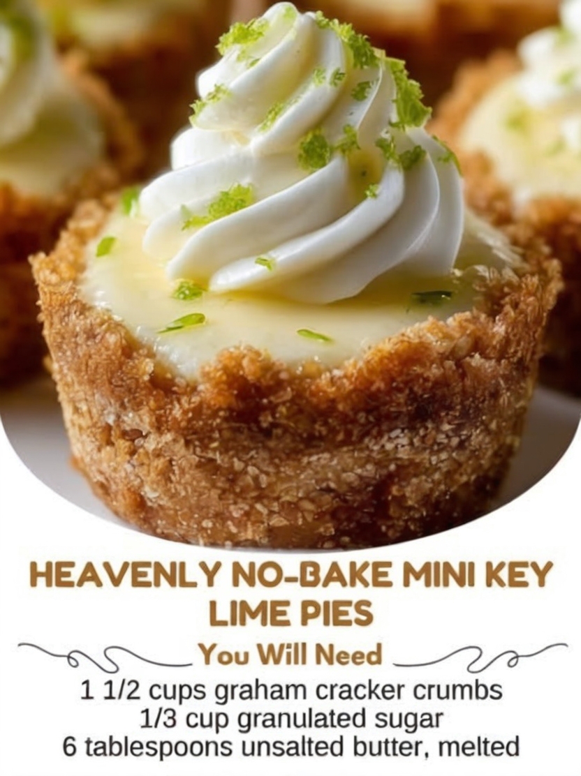 These No-Bake Mini Key Lime Pie Cups feature a buttery graham cracker crust and a silky smooth key lime filling made with sweetened condensed milk and fresh citrus. Finished with whipped cream and lime zest, they're the perfect make-ahead summer dessert for family gatherings, baby showers, BBQs, brunches, and holiday celebrations.