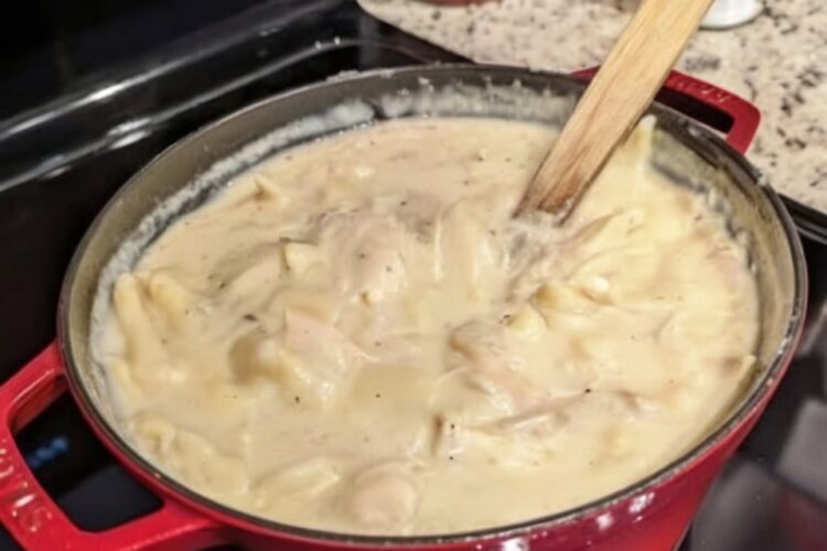 This classic homemade chicken and dumplings recipe features tender shredded chicken simmered in rich, creamy broth with fluffy scratch-made dumplings. Perfect for cozy family dinners, Sunday suppers, meal prep, and comforting cold-weather meals, this Southern favorite delivers hearty flavor and timeless homemade goodness in every bowl.