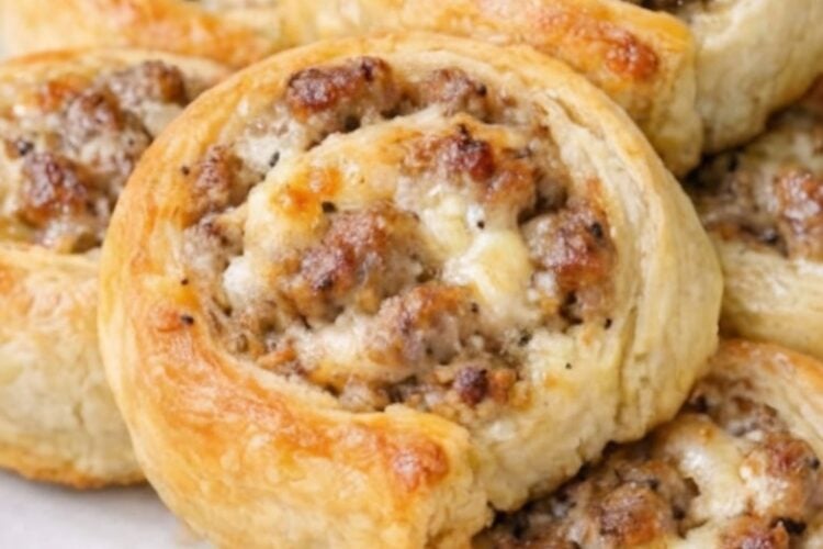 These 3-Ingredient Sausage Cream Cheese Pinwheels combine flaky puff pastry with savory breakfast sausage and creamy cheese for the ultimate easy appetizer. Perfect for holiday entertaining, brunch menus, game day snacks, potluck recipes, family gatherings, and make-ahead party food, these buttery pinwheels bake into golden, crispy spirals with a rich, cheesy center everyone will love.