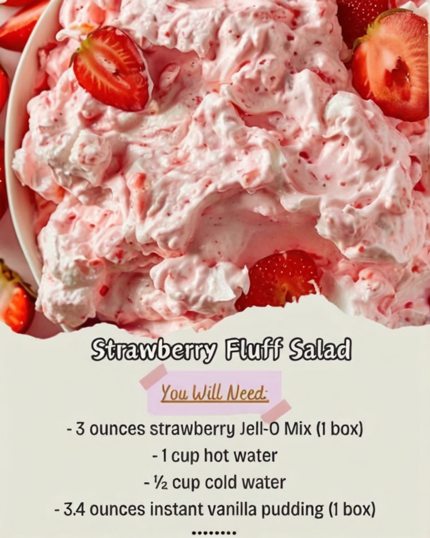 This easy no-bake Strawberry Fluff Salad combines strawberry gelatin, vanilla pudding, fluffy whipped topping, juicy strawberries, pineapple, and mini marshmallows into a creamy dessert that's perfect for summer picnics, family gatherings, holiday celebrations, potlucks, and make-ahead entertaining. Light, refreshing, and incredibly easy to prepare, it's a timeless recipe everyone loves.
