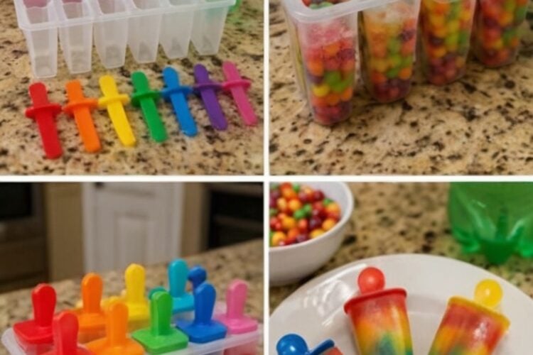 These colorful Skittles Sprite Popsicles combine fruity candy and fizzy lemon-lime soda into a fun, refreshing frozen dessert that's perfect for summer parties, birthdays, BBQs, and family treats. With only two ingredients and almost no prep time, they're one of the easiest homemade popsicles you'll ever make.