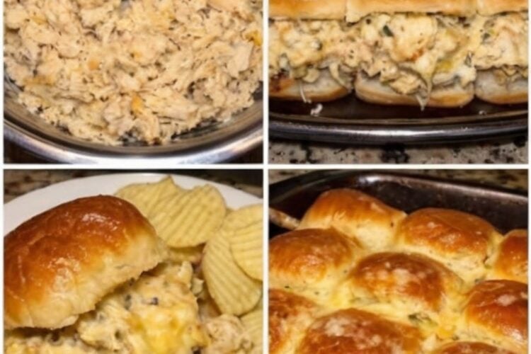 Cheesy Ranch Chicken Hawaiian Roll Sliders combine shredded rotisserie chicken, creamy ranch filling, melted cheddar cheese, and buttery Hawaiian sweet rolls baked until golden and perfectly melty. This easy family dinner is ideal for busy weeknights, game day appetizers, meal prep, potlucks, and party food.