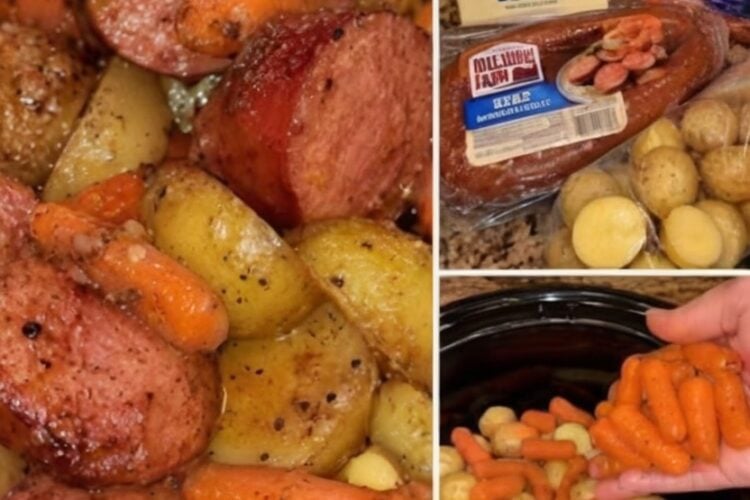 A hearty slow cooker dinner featuring smoky kielbasa sausage, tender potatoes, sweet carrots, buttery ranch seasoning, and a rich savory broth. Perfect for busy weeknights, meal prep, and family comfort food.