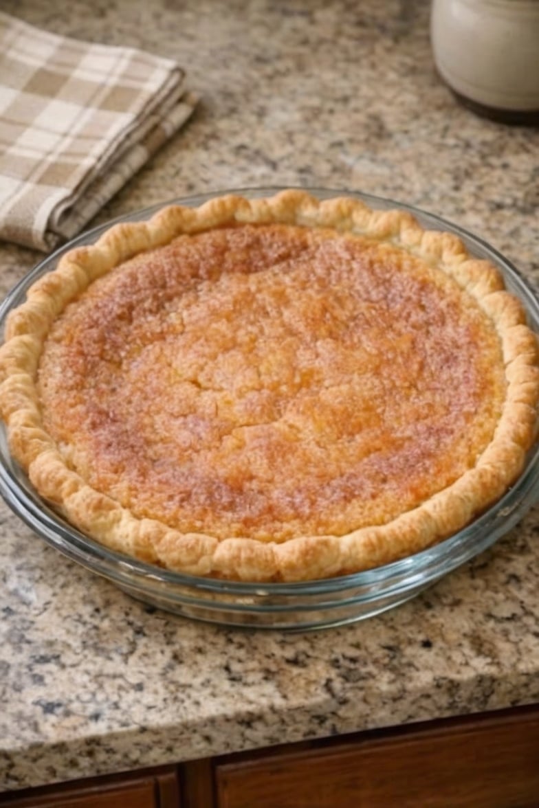 This classic Old-Fashioned Sugar Cream Pie, also known as Indiana Hoosier Pie, features a silky cream filling baked inside a flaky pie crust and finished with a buttery cinnamon-sugar topping. It's an easy vintage dessert that's perfect for holidays, Sunday dinners, or anytime you're craving homemade comfort.