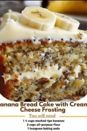 This moist Banana Cake with Cream Cheese Frosting is a soft homemade dessert made with ripe bananas, butter, and Greek yogurt for incredible texture and rich banana flavor. Finished with silky cream cheese frosting, it's perfect for brunch, birthdays, family gatherings, holiday desserts, coffee breaks, and easy homemade baking. Every slice delivers bakery-style quality with simple pantry ingredients.