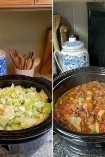 A hearty slow cooker soup made with ground beef, cabbage, tomatoes, and savory seasonings. Easy, comforting, and perfect for meal prep.