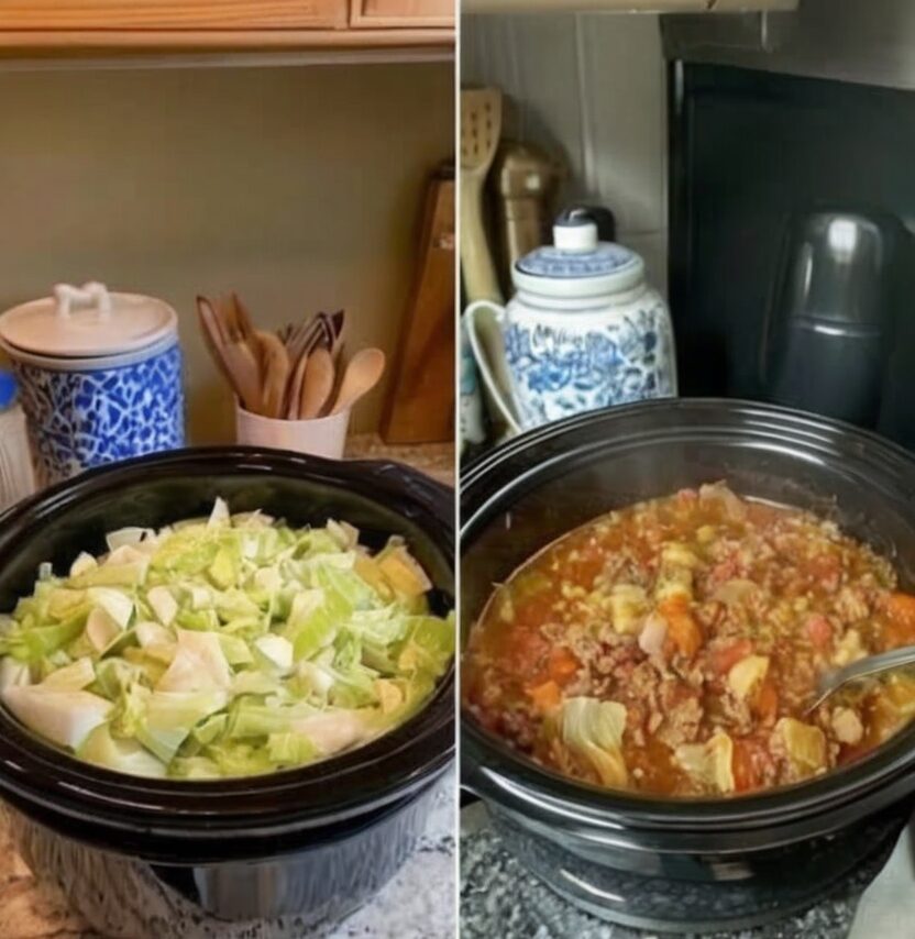 A hearty slow cooker soup made with ground beef, cabbage, tomatoes, and savory seasonings. Easy, comforting, and perfect for meal prep.
