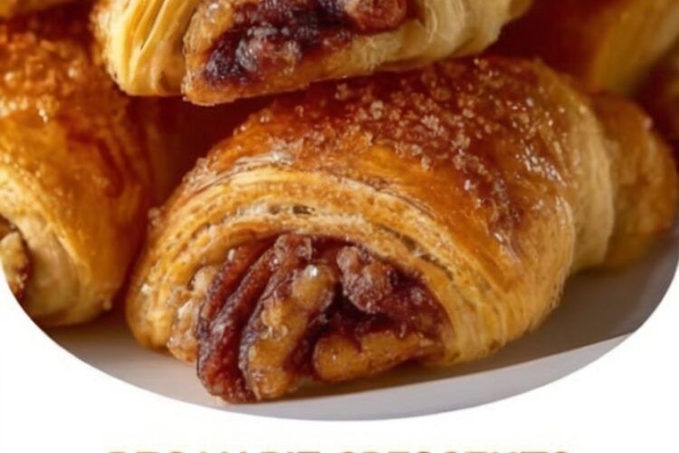 Buttery crescent rolls filled with a gooey pecan pie mixture and baked until golden and flaky. A quick and easy holiday-inspired pastry perfect for breakfast, brunch, or dessert.