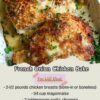 Tender baked chicken coated in a creamy garlic and French onion topping, then baked until juicy and golden brown.